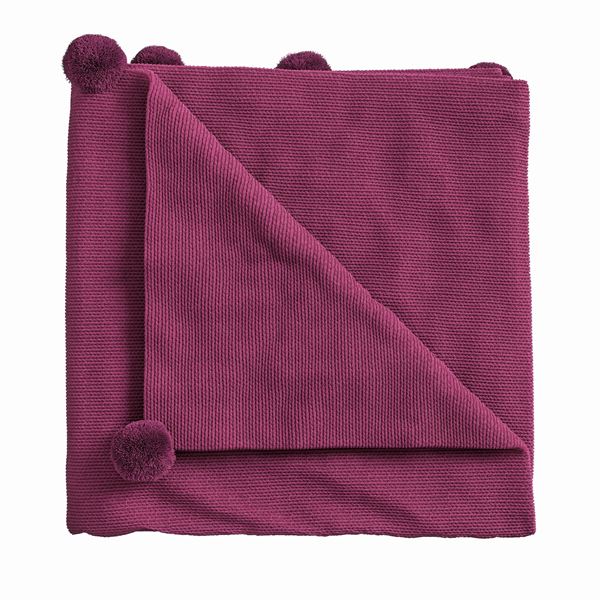 Pom Pom Throw - Fuchsia